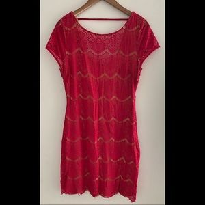 Deep Pink Lace Bebe Dress